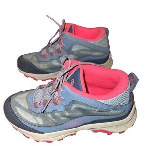 Girls Merrell Gray and Coral Trail Shoes